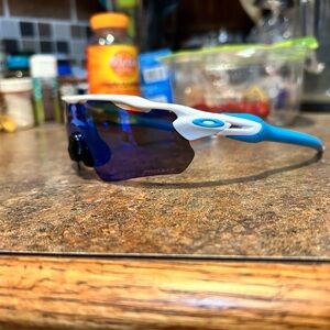 Oakley Prizm Blue and White Sports Sunglasses